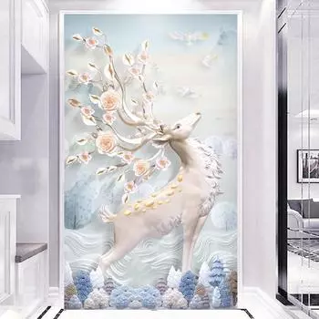 5D DIY Алмазная картина Белоснежка Пятнистый олень Алмазная вышивка Полный мозаичный набор Наборы для вышивки крестом Домашний декор Подарки ручной работы Round 20x30cm