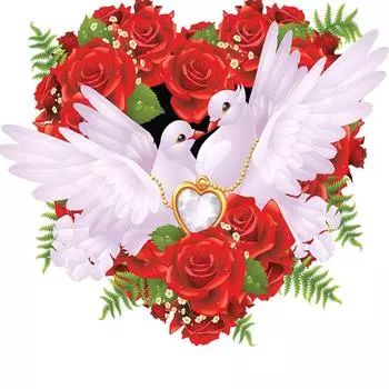 5D DIY Алмазная картина Белые голуби Вышивка Алмазная вышивка крестиком Горный хрусталь Мозаика Картина Свадебный декор 30X30CM