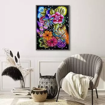 5D Diy Алмазная картина Большие цветы Набор для вышивки крестом Полная алмазная вышивка Мозаика Искусство Картина из стразов Декор Подарок Full Round 20x30cm