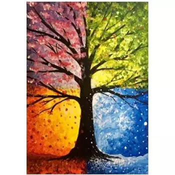 5D Diy Алмазная картина Большое дерево Вышивка Крестом Домашний декор Ручной подарок Подарок 20X25CM