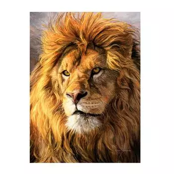 5D Diy Алмазная картина Большой лев Алмазная вышивка Крестом Домашний декор Подарки ручной работы Round 20x30cm