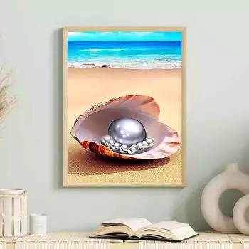 5D DIY Алмазная картина Большой жемчуг Набор для вышивки крестом Мозаика Алмазная вышивка Роза Полный круглый квадратный дрель Украшение дома Round 30x40cm