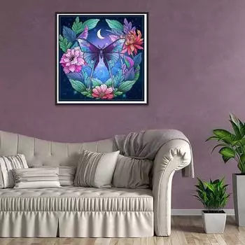 5D Diy Алмазная картина Букет и бабочка Алмазная вышивка Полный набор аниме Наборы для вышивки крестом Домашний декор Подарок ручной работы Round 25x25cm