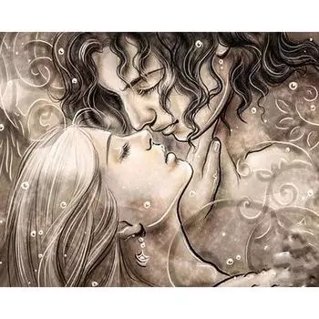 5D Diy Алмазная картина Целующаяся пара Алмазная вышивка Крестом Домашний декор Подарки ручной работы Round 20x30cm