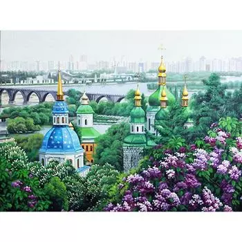 5D DIY Алмазная картина Церковь Изображение Стразы Пейзаж Мозаика Домашний декор 20X30CM