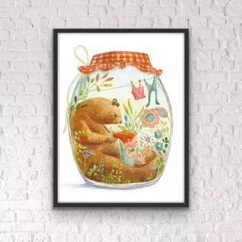 5D DIY Алмазная картина «Человек в банке» Набор для вышивки крестом Мозаика Алмазная вышивка Полный круглый/квадратный дрель Украшение дома Round 30x40cm