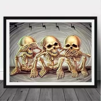 5D DIY Алмазная картина, Череп, для взрослых и детей, наборы для вышивания, полные стразы, алмазные картины, подарки для домашнего декора ручной работы Round drill 30x40cm