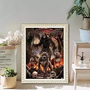 5D DIY Алмазная картина, Череп, для взрослых и детей, Наборы для вышивания, Полные стразы Алмазные картины, Домашний декор ручной работы, Подарки Round drill 30x40cm