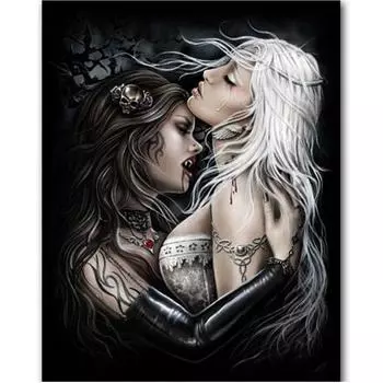 5D Diy Алмазная картина Череп Вампир Полный Алмазная мозаика Вышивка крестом Картина Настенный декор Full Round 20x25CM