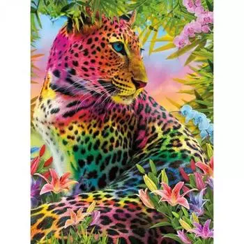 5D DIY Алмазная картина Цвет леопардового животного Набор для вышивки крестом Полный круглый алмаз Гепард Вышивка Ручная работа Full Round 20x30CM