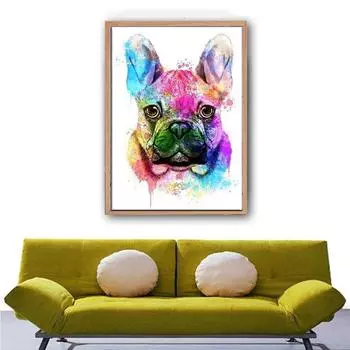 5D Diy Алмазная картина Цветная собака Набор для вышивки крестом Полная алмазная вышивка Мозаика Художественная картина Стразы Декор Подарок Full Round 20x30cm