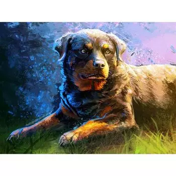 5D DIY Алмазная картина Цветная собака Вышивка Мозаика Крест Стежок Горный хрусталь Декор 20X30CM