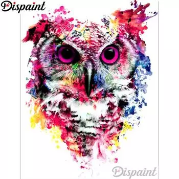 5D DIY Алмазная картина Цветная сова Вышивка крестиком 3D Домашний декор 20X30CM