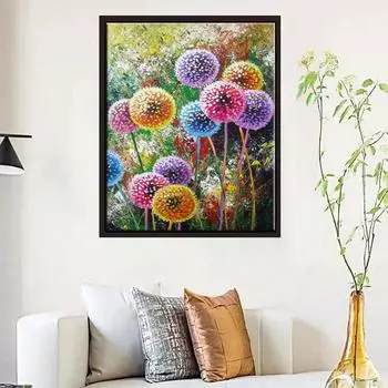 5D Diy Алмазная картина Цветной Одуванчик Набор для вышивки крестом Полный Алмазная вышивка Мозаика Художественная картина Стразы Декор Подарок Full Round 20x30cm