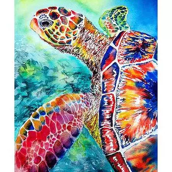5D DIY Алмазная картина Цветные черепахи Вышивка крестиком Ручная работа Животное Наклейка Домашний декор 20X30CM