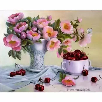 5D DIY Алмазная картина Цветные тюльпаны Алмазная вышивка Крестом Домашний декор 20X30CM