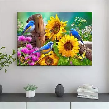 5D Diy Алмазная картина Цветочная мешанина Набор для вышивки крестом Полная алмазная вышивка Мозаика Искусство Картина из стразов Декор Подарок Full Round 20x30cm