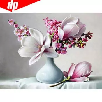 5D DIY Алмазная картина Цветочный горный хрусталь Картина Полная круглая вышивка 20X30