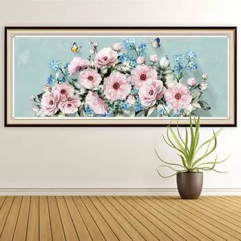 5D DIY Алмазная картина Цветочный пейзаж Полный круглый дрель Вышивка Пейзаж Мозаика Картина из горного хрусталя Украшение дома Full Round 20x50CM