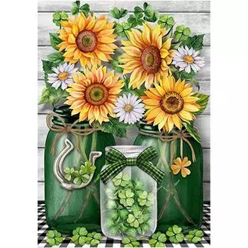 5D DIY Алмазная картина Цветок Алмазная мозаика Алмазная вышивка Стразы Мозаика Подарочная мозаика Украшения Главная Full Round 20x25CM