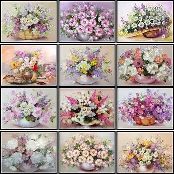 5D DIY Алмазная картина Цветок Алмазное искусство Алмазная вышивка Полный комплект Полный круглый дрель Украшение дома Full Round 20x25CM