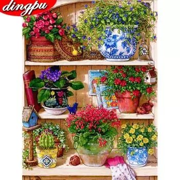 5d Diy Алмазная картина Цветок Полный квадратный дрель Алмазная мозаика Пейзаж Вышивка крестом 20X30CM