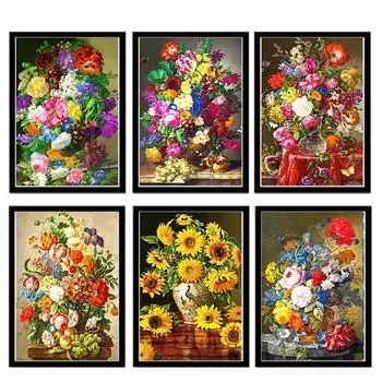 5D DIY Алмазная картина цветок Полный квадратный алмаз стразами Вышивка Крестом 30*40 cm