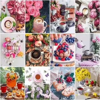 5D DIY Алмазная картина Цветы Алмазное искусство Алмазная вышивка Полный комплект Полный круглый набор для домашнего декора Full Round 20x25CM