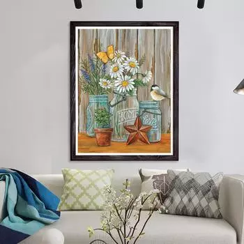 5D Diy Алмазная картина «Цветы и бабочки», набор для вышивки крестом, полная алмазная вышивка, мозаика, художественная картина, декор из страз, подарок Full Round 20x30cm