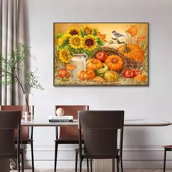 5D DIY Алмазная картина Цветы и овощи Набор для вышивки крестом Мозаика Алмазная вышивка Роза Полный круглый/квадратный дрель Украшение дома Round 30x40cm