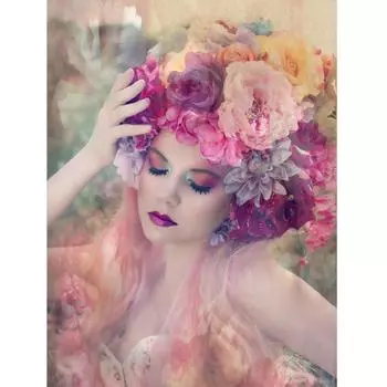 5D DIY Алмазная картина Цветы и женщины Картина из стразов Полная вышивка Алмазная вышивка Домашний декор Настенное искусство Full Round 20x25CM