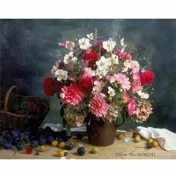 5D DIY Алмазная картина Цветы Мозаика Алмазная вышивка Розовый сад Украшение 20X30CM