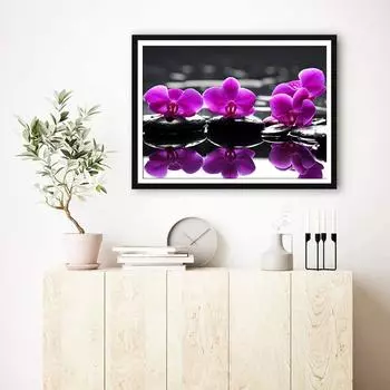 5D Diy Алмазная картина Цветы на воде Вышивка Мозаика Художественная картина Стразы Декор Подарок Full Round 30x40cm