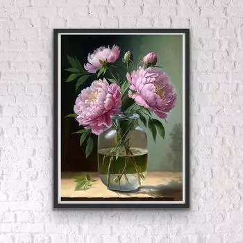 5D DIY Алмазная картина Цветы Набор для вышивки крестом Мозаика Алмазная вышивка Полный круглый/квадратный дрель Украшение дома Round 30x40cm