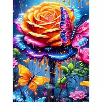 5D DIY Алмазная картина Цветы Полная Алмазная мозаика Вышивка Картина Стразы Набор для вышивки крестом Искусство Домашний декор Full Round 20x30CM