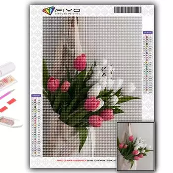 5D DIY Алмазная картина Цветы Тюльпаны Вышивка крестиком Алмазная художественная вышивка Мозаика Домашний деко