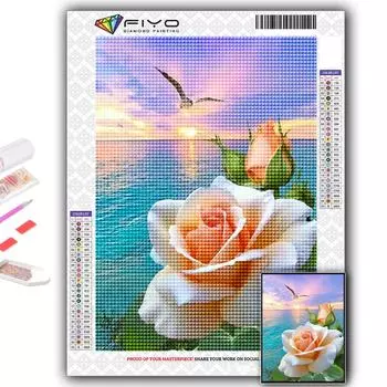 5D Diy Алмазная картина Цветы Вышивка крестиком Полная Алмазная вышивка Мозаика Full Round 20X30CM