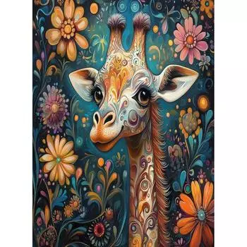 5D DIY Алмазная картина Цветы Жираф Стразы Картина Мозаика Ремесла Алмазная вышивка Животное Новое поступление Подарок Full Round 20x30CM