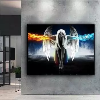 5D Diy Алмазная картина Дьявол Ангел Набор для вышивки крестом Полный Алмазная вышивка Мозаика Художественная картина Стразы Декор Подарок Full Round 20x30cm