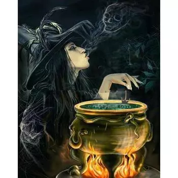 5D DIY Алмазная картина «Дьявол и ведьма» Алмазная вышивка Крестом Мозаика Картина 20X30CM