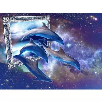 5D Diy Алмазная картина Дельфин в картине Алмазная вышивка крестом Домашний декор Подарки ручной работы Round 20x30cm