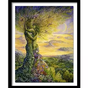 5D DIY Алмазная картина Дерево Человек Обнять Алмазная вышивка Полный набор мозаики Вышивка крестом Домашний декор Подарки ручной работы Round 20x30cm