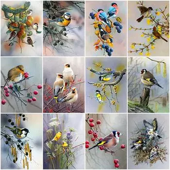 5D DIY Алмазная картина Дерево и птица Алмазная вышивка Набор для вышивки крестом Полный горный хрусталь Мозаика Домашний декор Round 20x30cm