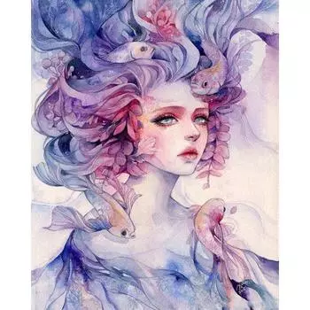 5D DIY Алмазная картина Девушка Мечты Алмазная Алмазная вышивка Полный мозаичный набор Наборы для вышивки крестом Домашний декор Подарки ручной работы Round 20x30cm