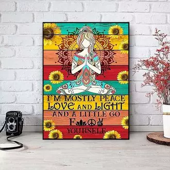 5D DIY Алмазная картина Девушка Медитирует Набор для вышивки крестом Мозаика Алмазная вышивка Роза Полный круглый квадратный дрель Украшение дома Round 30x40cm