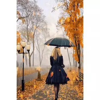 5D DIY Алмазная картина Девушка под дождем Вышивка крестом Стразы Мозаика Домашний декор 20X30CM