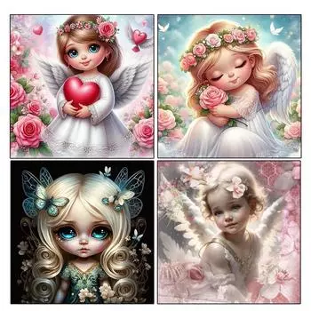 5D DIY Алмазная картина Девушка Полный Круглый Квадратный Алмазный Фея Набор Украшения Дома Искусство и Ремесла Украшения Дома Подарок Full Round 20x20CM