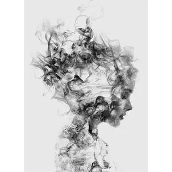 5D DIY Алмазная картина Девушка в дыму Алмазная вышивка Полный мозаичный набор Наборы для вышивки крестом Домашний декор Подарки ручной работы Round 20x30cm