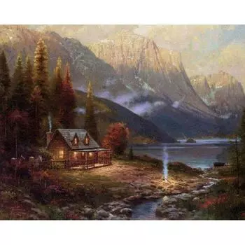 5D DIY Алмазная картина Дикая хижина Алмазная Алмазная вышивка Полный мозаичный набор Наборы для вышивки крестом Домашний декор Подарки ручной работы Round 20x30cm