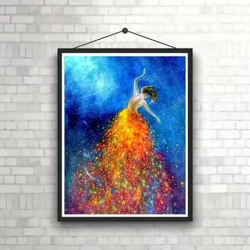 5D Diy Алмазная картина для девочек, красочная юбка, набор для вышивки крестом, полная алмазная вышивка, мозаика, художественная картина, декор из стразов, подарок Full Round 20x30cm